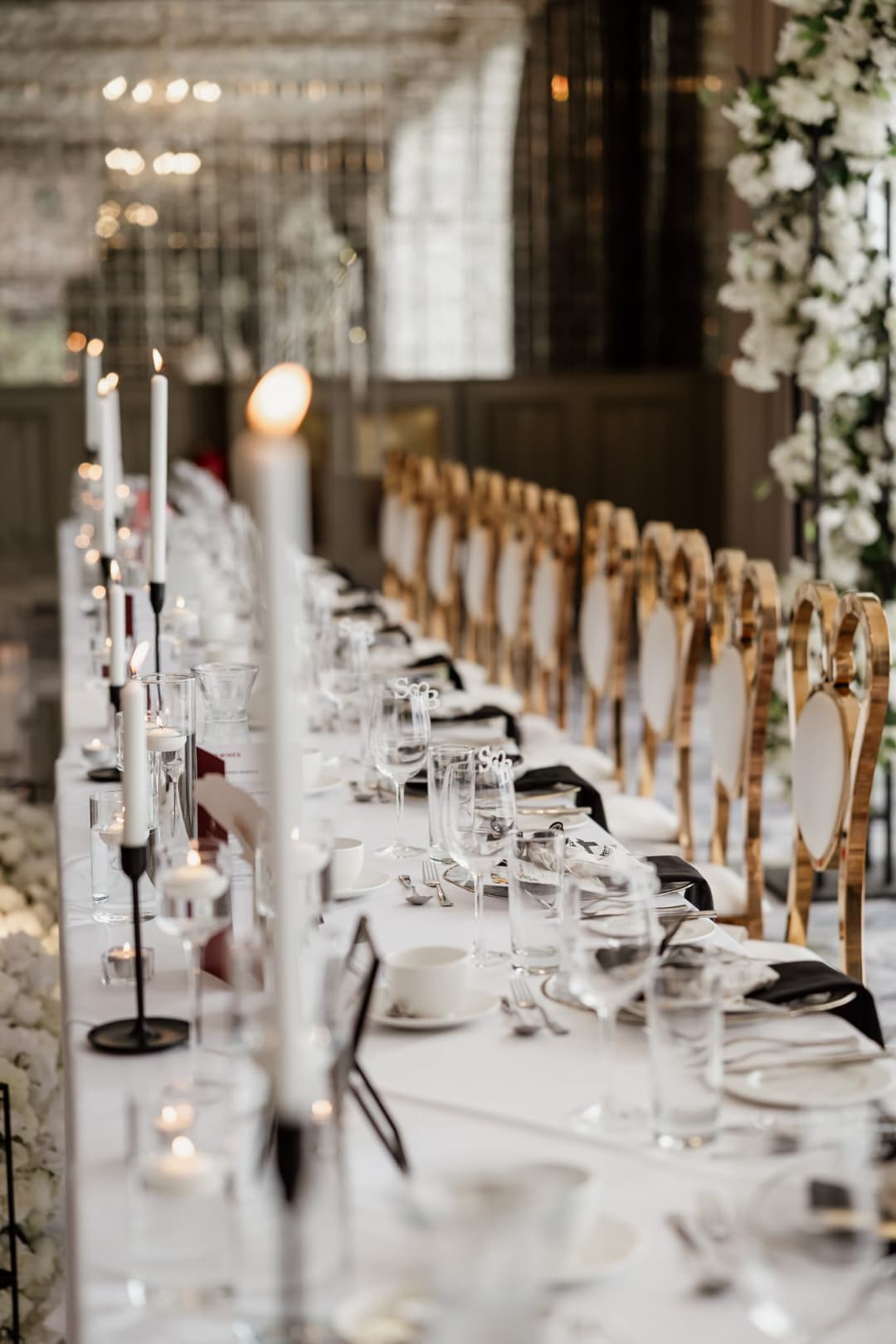 Elegant wedding furniture and table settings